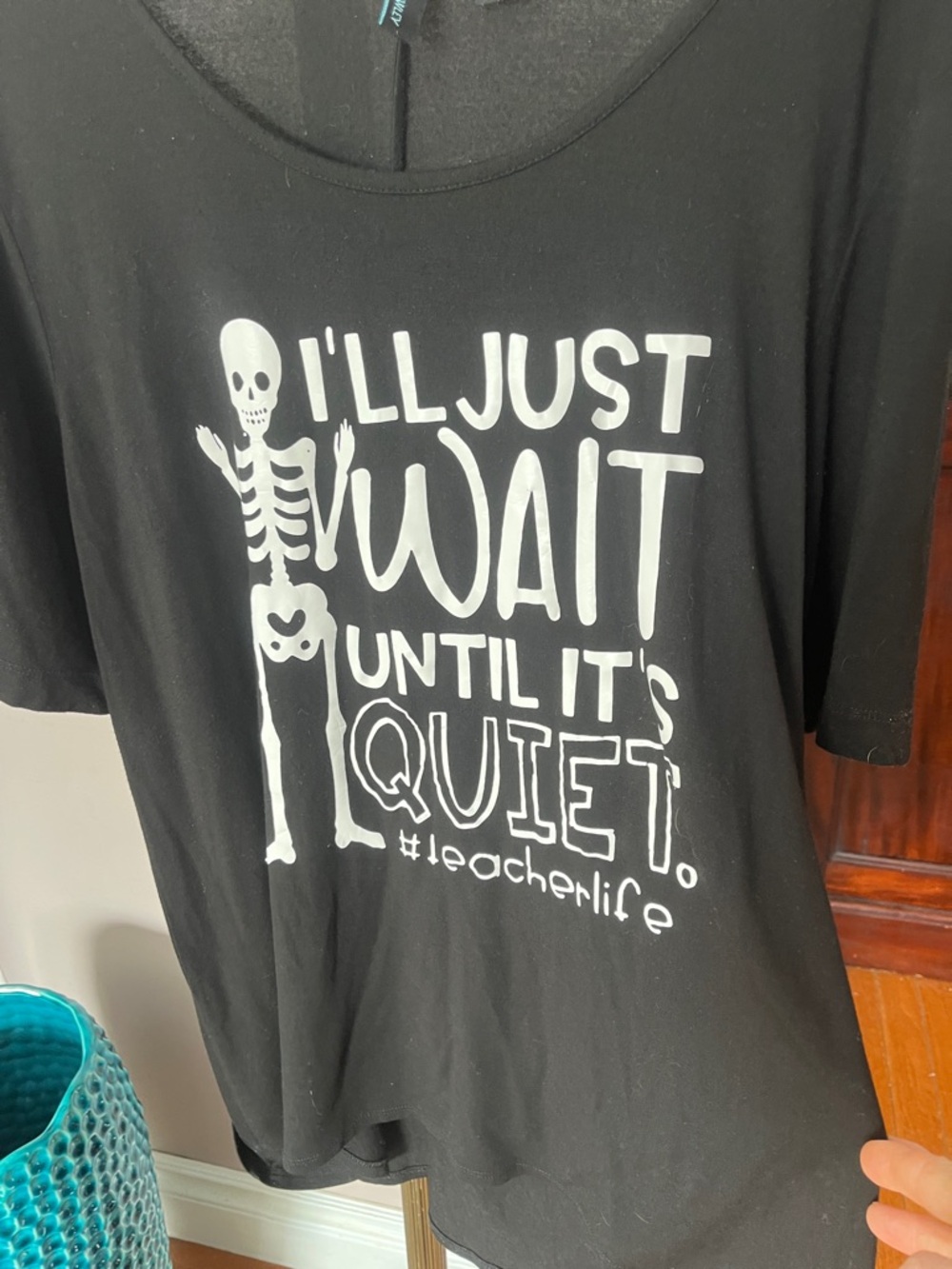 Cynthia Rowley Black Graphic Tunic "I'll Just Wait Until It's Quiet"